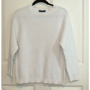 Karen Scott White Shaker Sweater Crewneck XL
